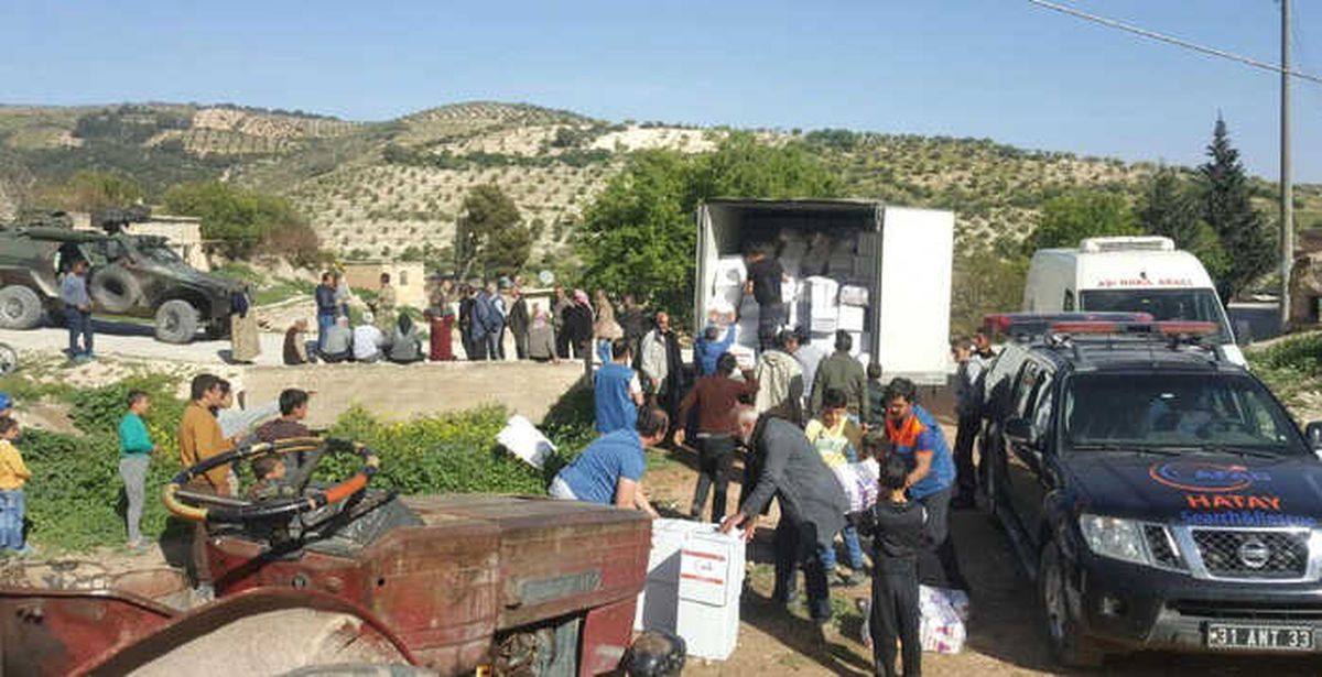 Afad\'dan Afrin Halkına Gıda ve Temizlik Malzemesi Yardımı