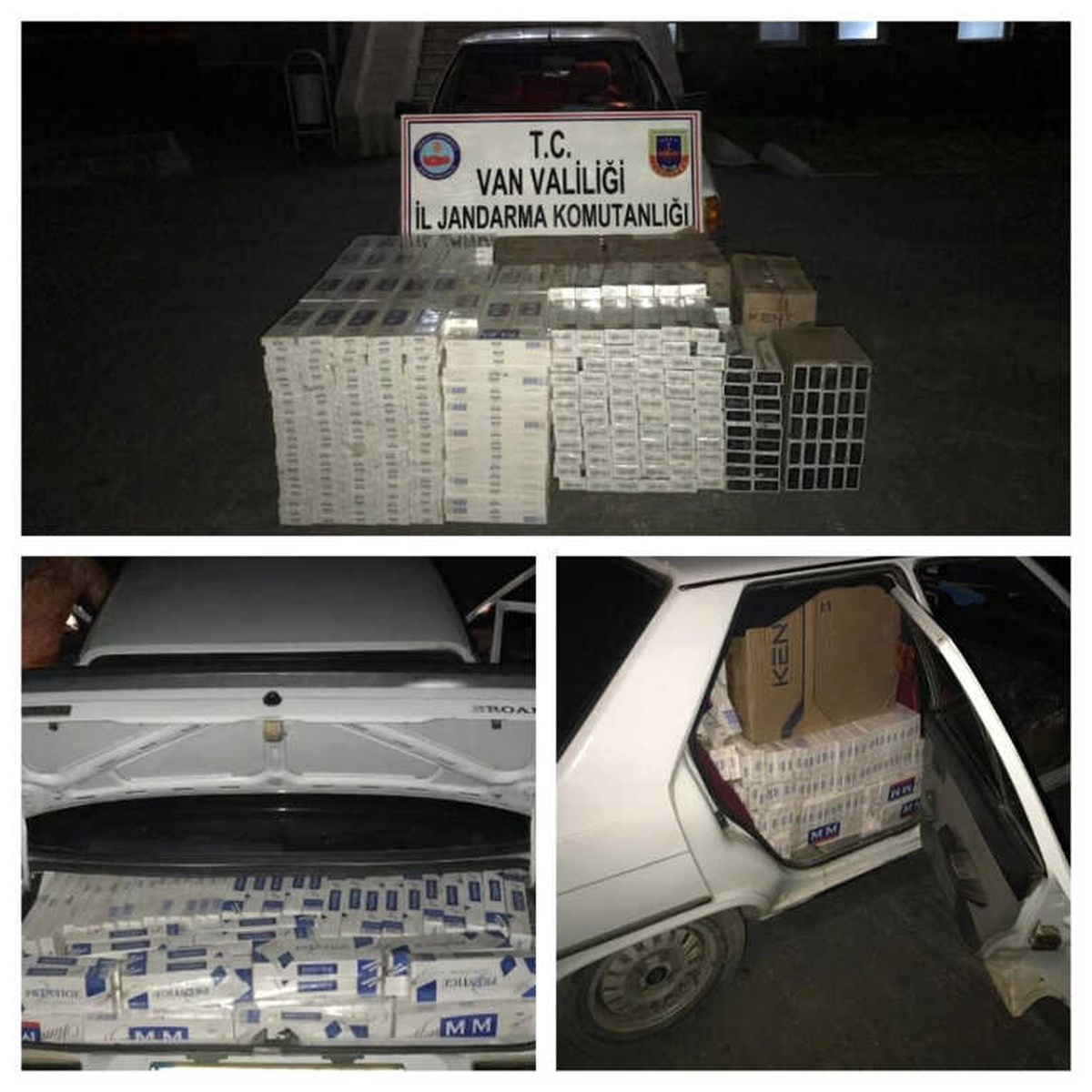 Jandarmanın \'Dur\' İhtarına Uymayan Otomobilden 10 Bin 480 Paket Kaçak Sigara Çıktı