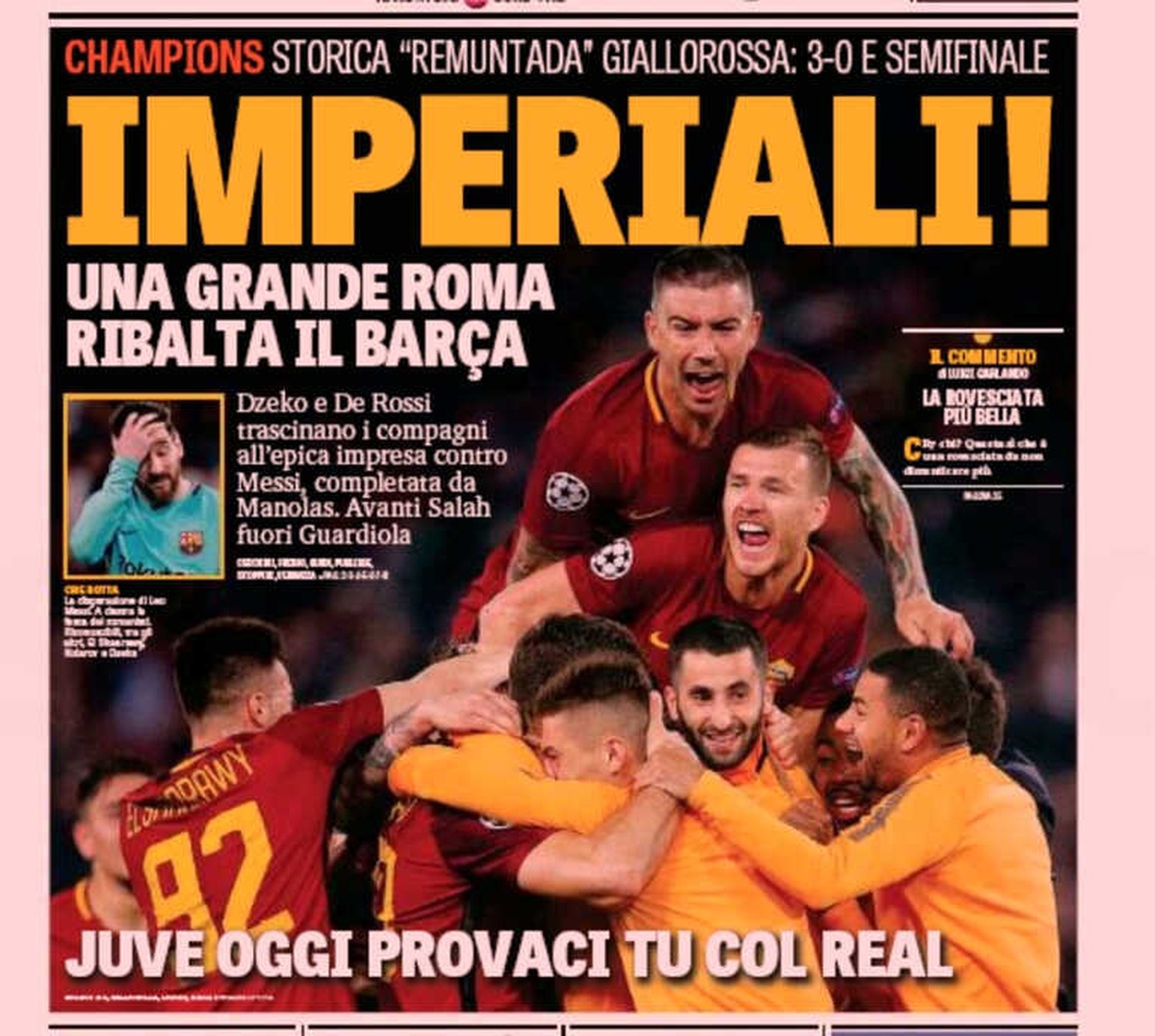 Roma\'nın Barcelona Zaferi İtalyan Basınında Geniş Yankı Buldu