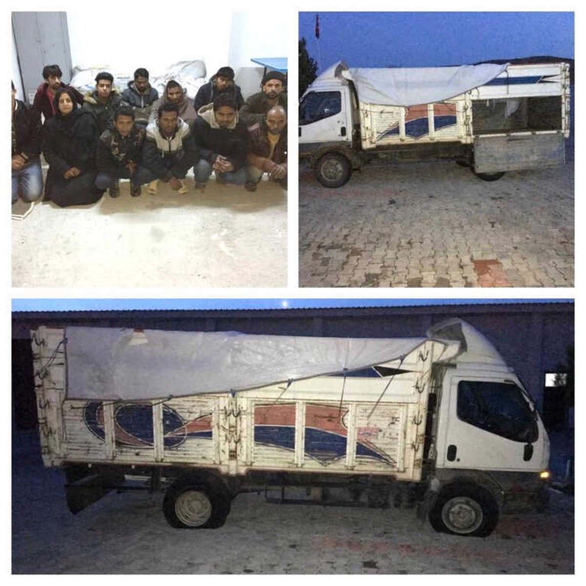 Jandarmadan Kaçan Kamyonette 12 Kaçak Şahıs Yakalandı