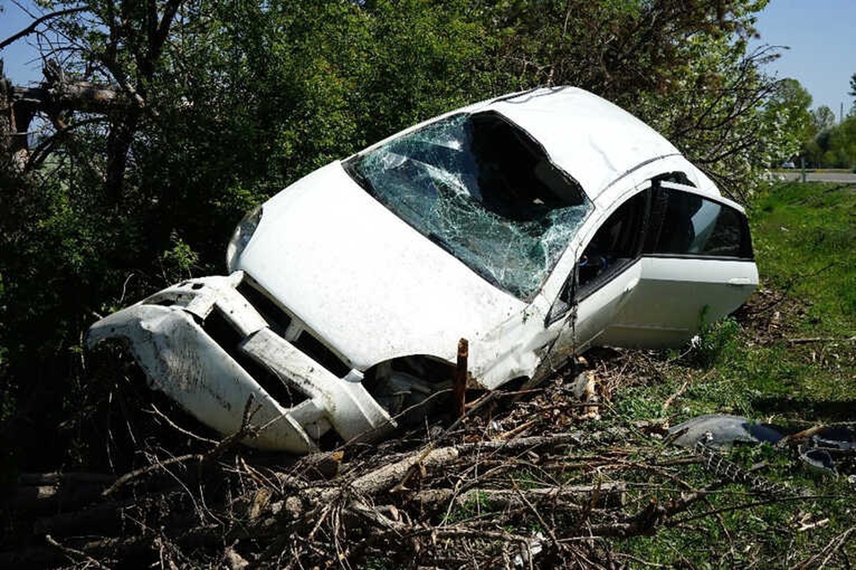 Karşı Şeride Taklalar Atarak Geçen Otomobili Ağaçlar Durdurdu