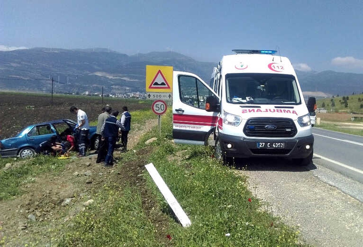 Yoldan Çıkan Otomobil Tarlaya Girdi: 1 Yaralı