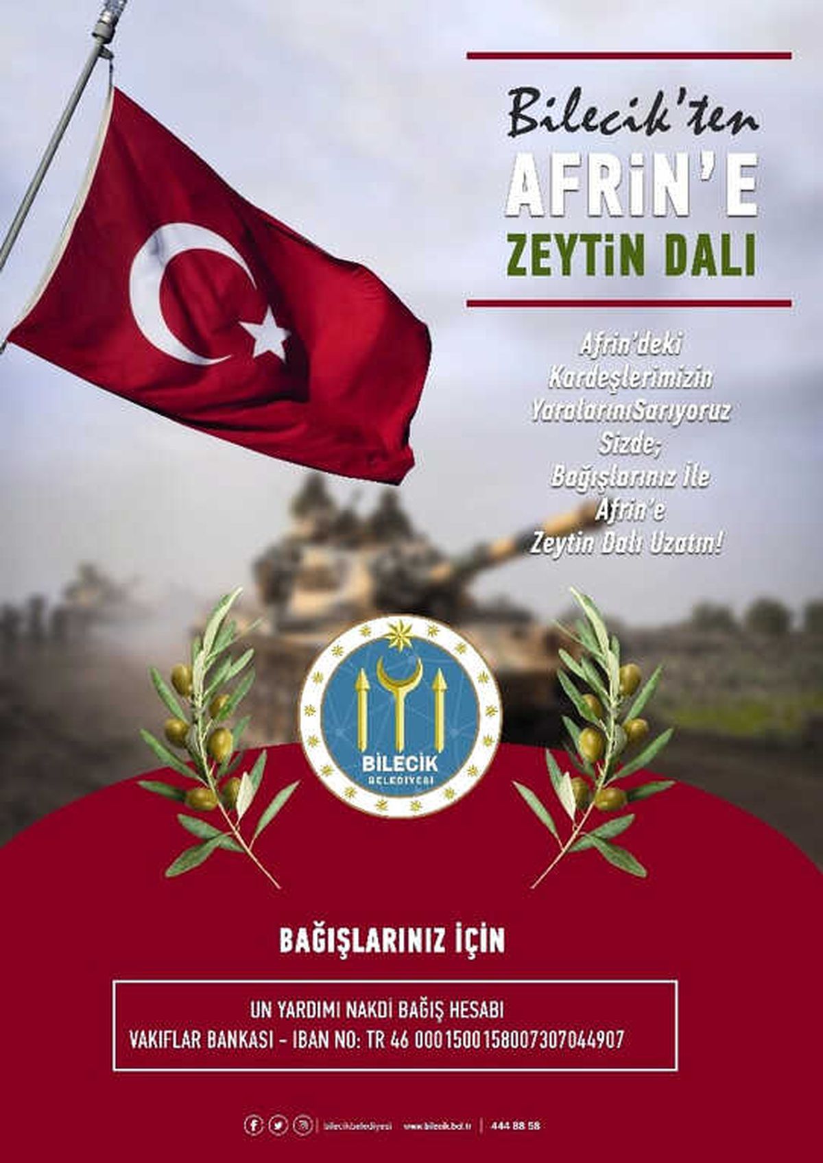 Bilecik\'ten Afrin\'e Zeytin Dalı