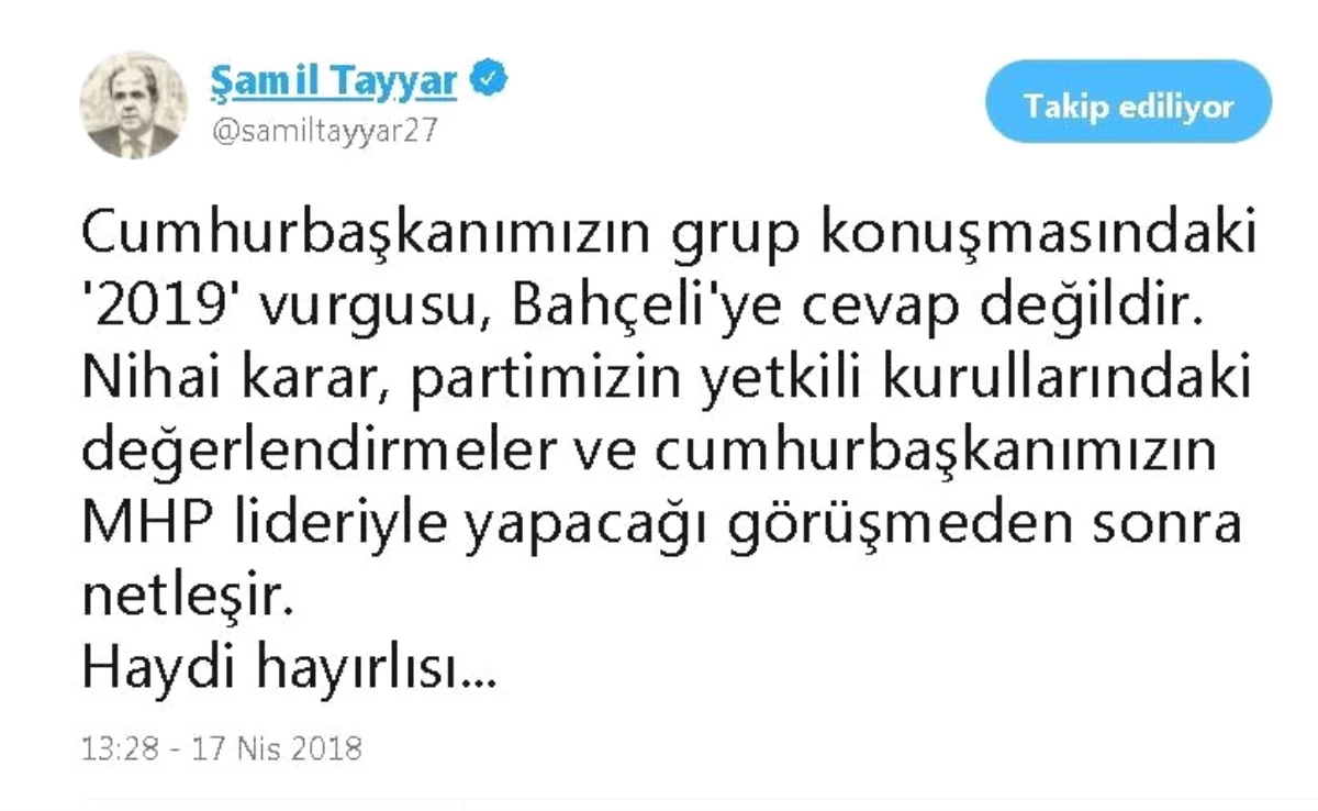 Milletvekili Şamil Tayyar\'dan Erken Seçim Değerlendirmesi