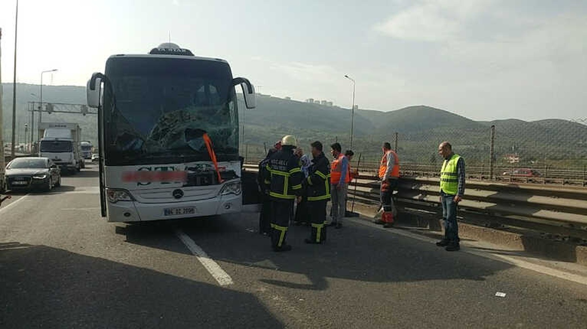 Tem\'de Yolcu Otobüsü Tıra Çarptı: 2 Yaralı