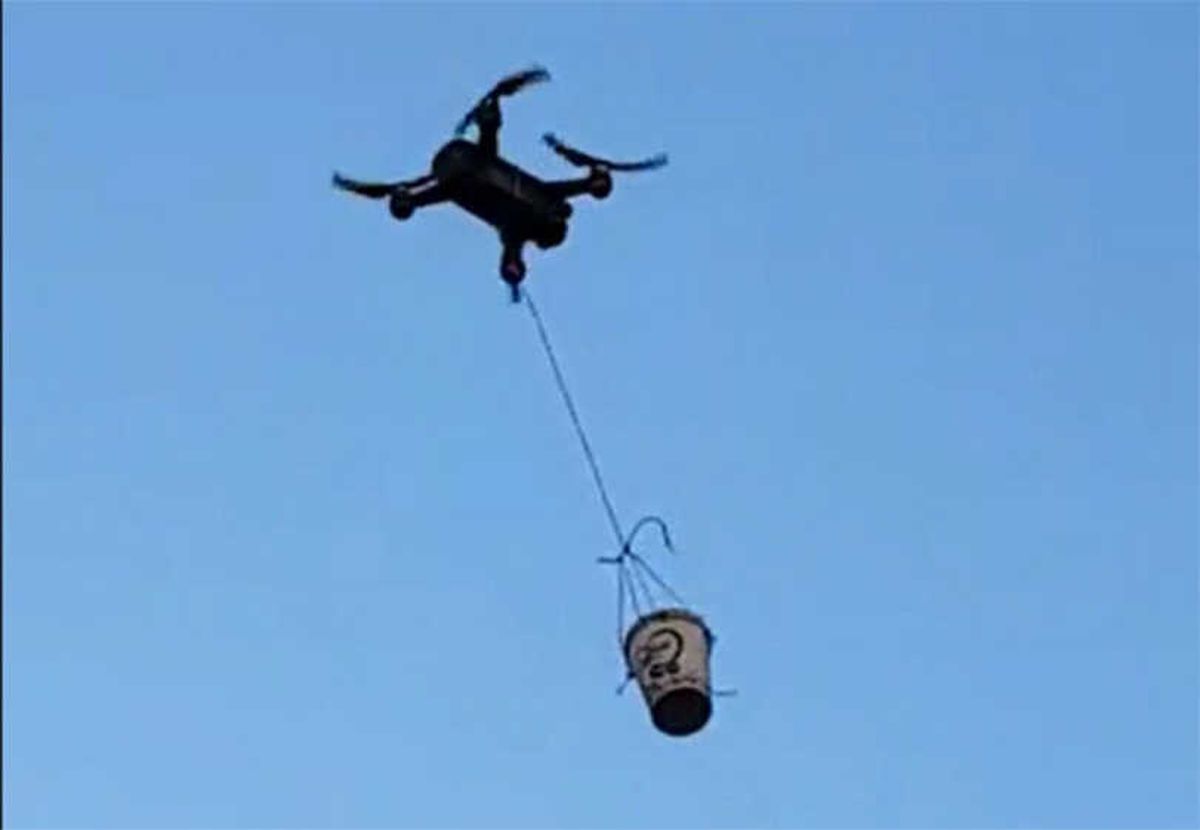 Drone ile Çay Servisi Yapmayı Denediler