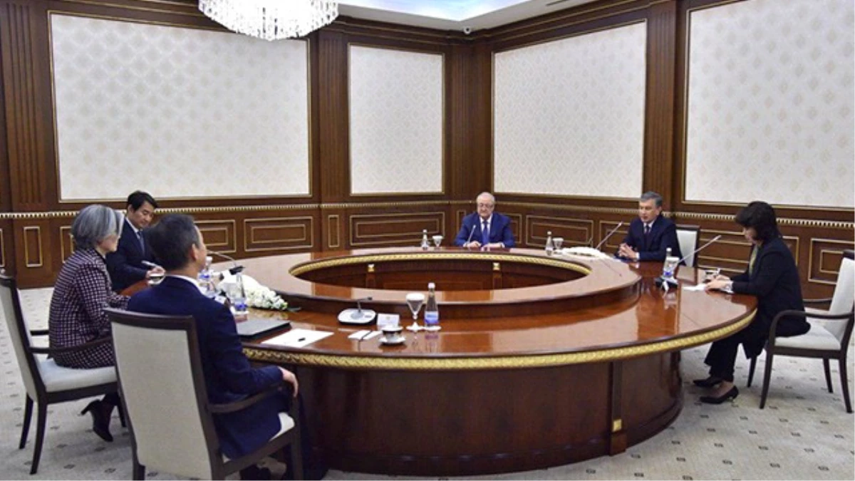 Özbekistan Cumhurbaşkanı Mirziyoyev, Güney Kore Dışişleri Bakanını Kabul Etti
