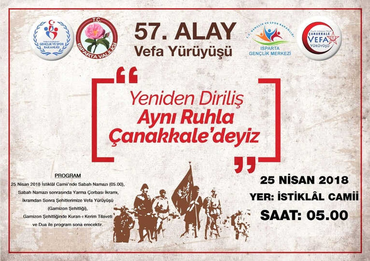 Isparta Gençlik Merkezi\'nden \'57.alay Anısına Vefa Yürüyüşü\' Daveti