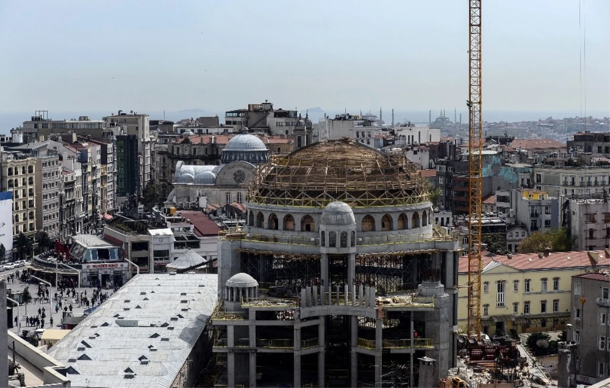 Taksim Camii İnşaatında Son Durum Havadan Görüntülendi