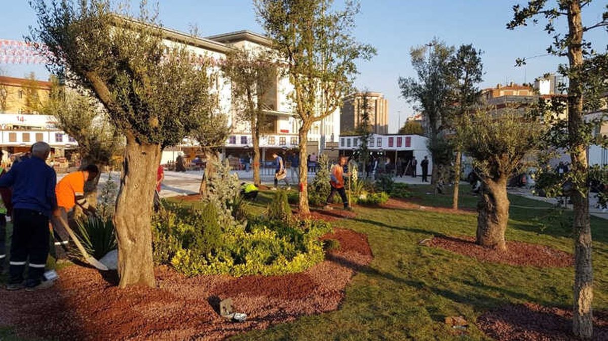 Zeytinburnu 15 Temmuz Meydanı Dikey Bahçeyle Yeşilleniyor