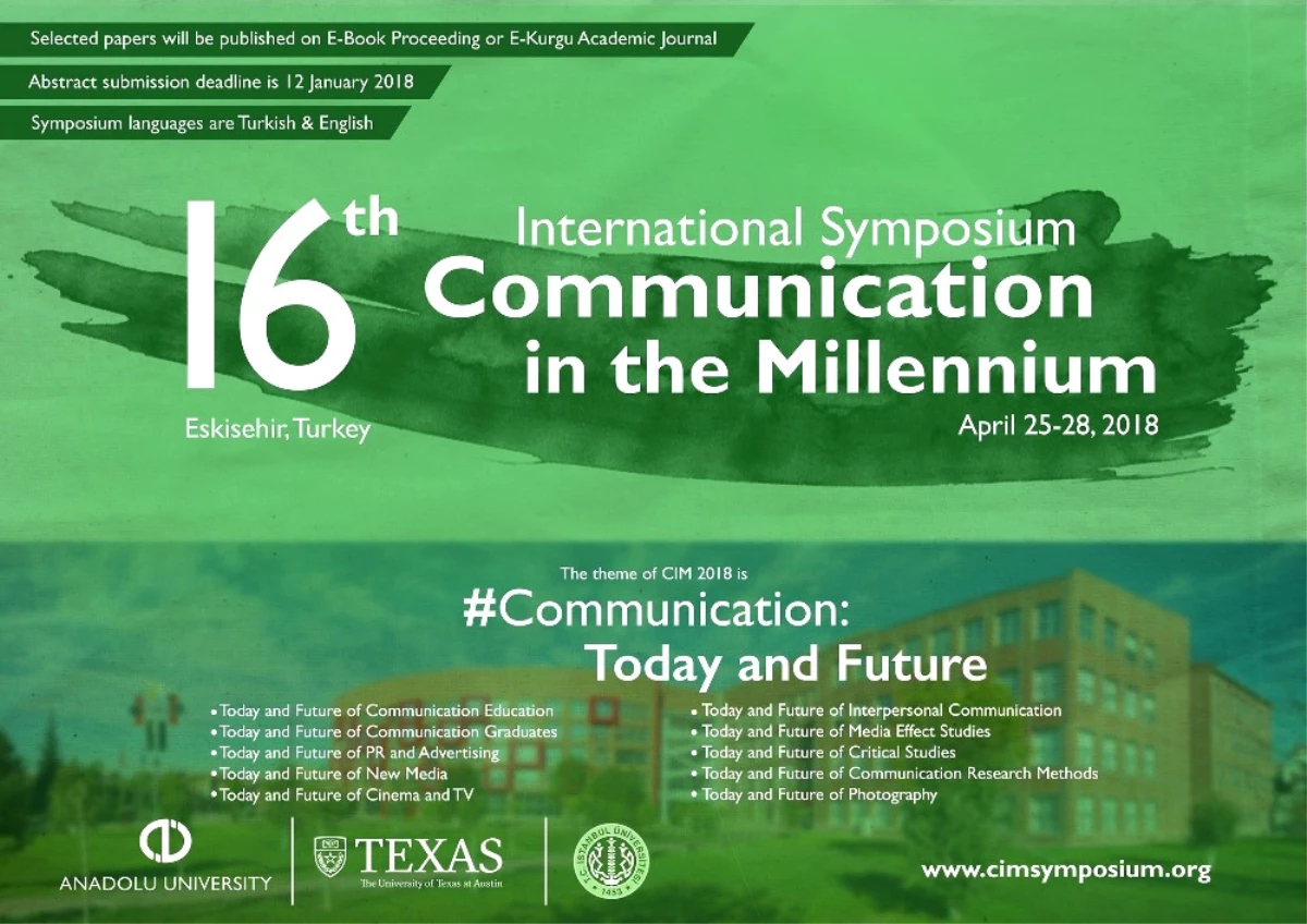 İletişimin Bugünü ve Geleceği 16. Uluslararası Milenyumda İletişim Sempozyumunda Tartışılacak