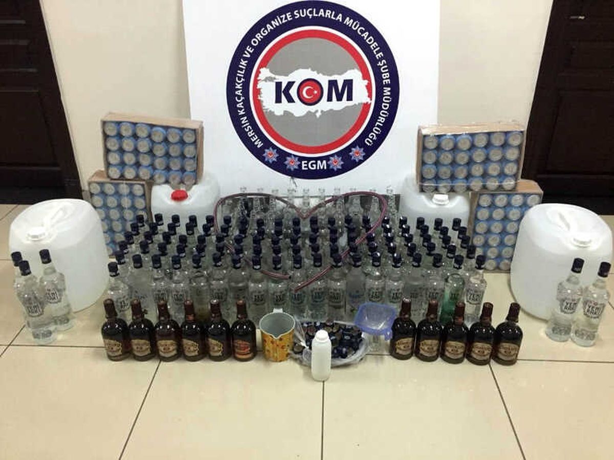 Evde Sahte İçki İmalatına Polis Baskını