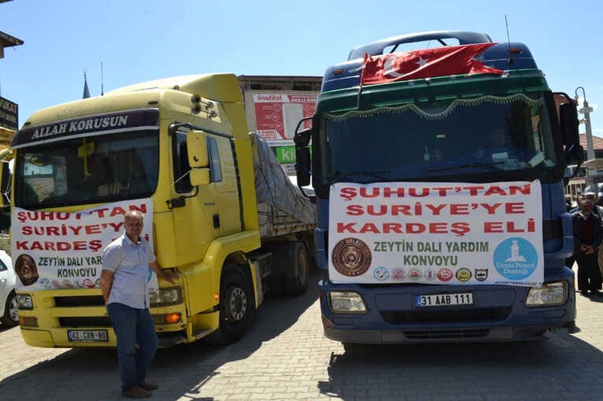 Şuhut\'tan Afrin\'e 4 Tır Yardım