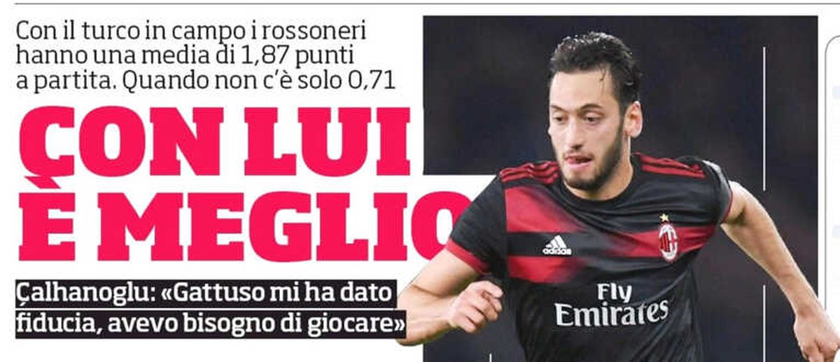 Hakan Çalhanoğlu: "Gattuso Oyun Kaliteme Güvendi"