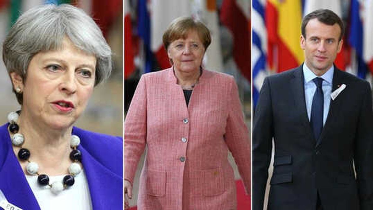 May, Macron ve Merkel İran\'ı Görüştü