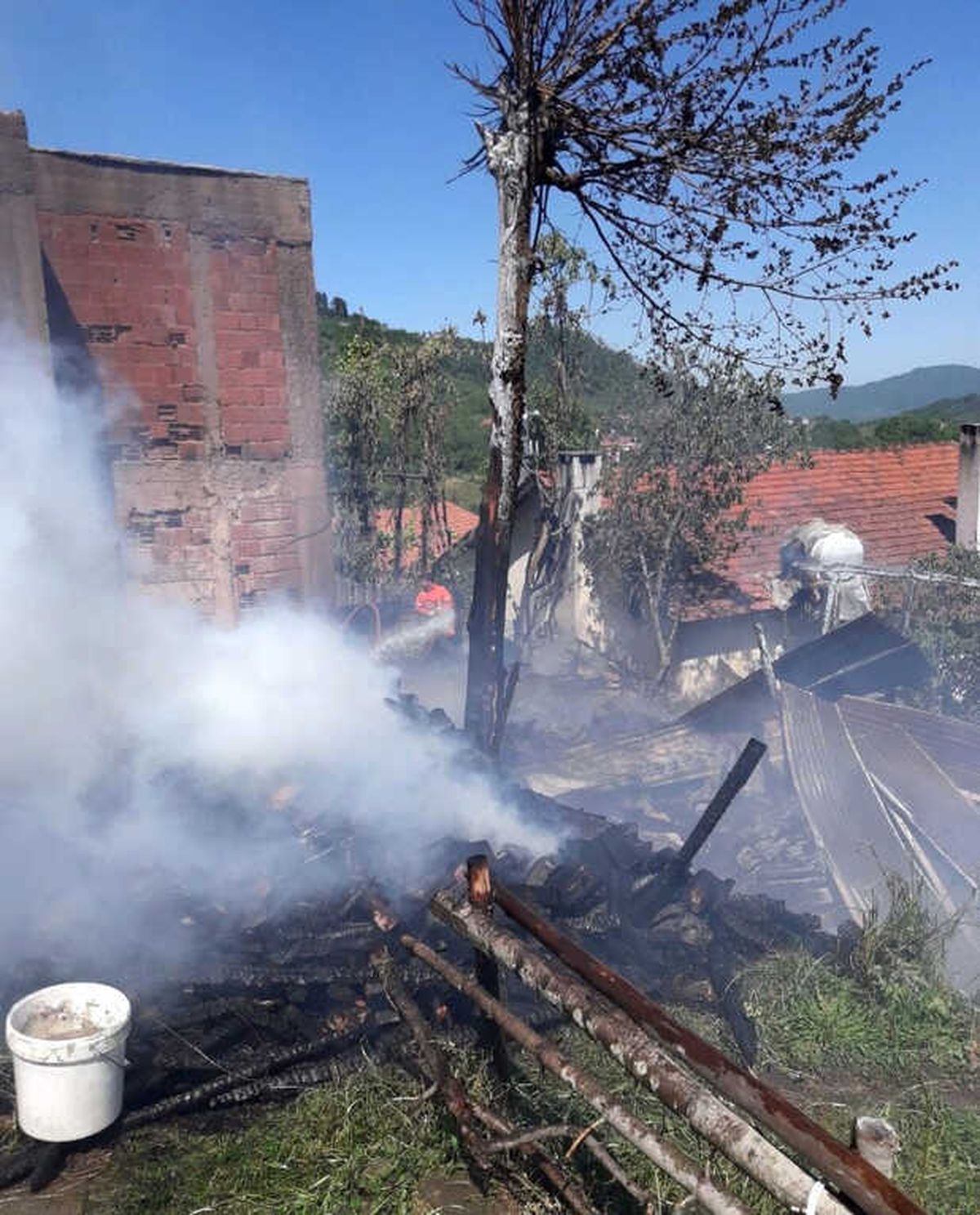 Üç Katlı Ev Yandı, 5 Büyükbaş Hayvan Telef Oldu