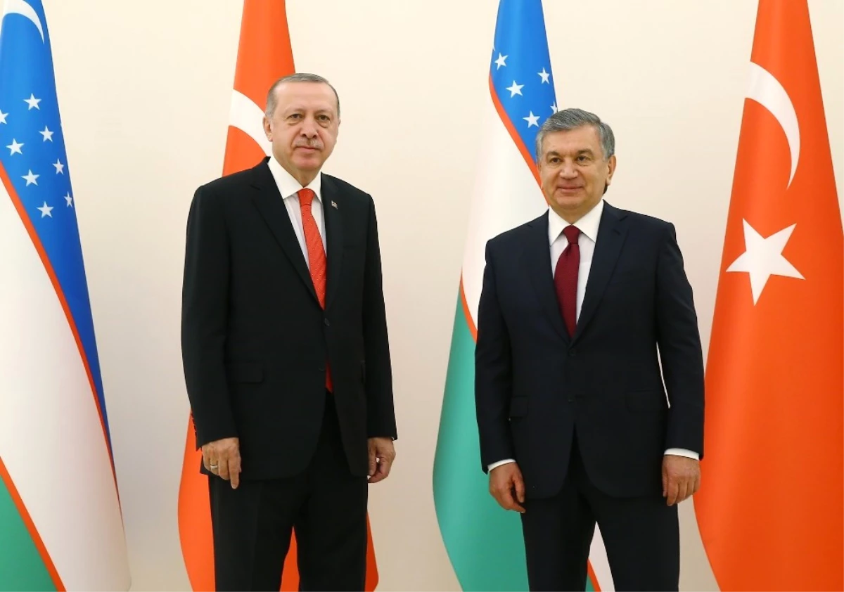 Cumhurbaşkanı Erdoğan, Özbekistan Cumhurbaşkanı Mirziyoyev ile Görüştü