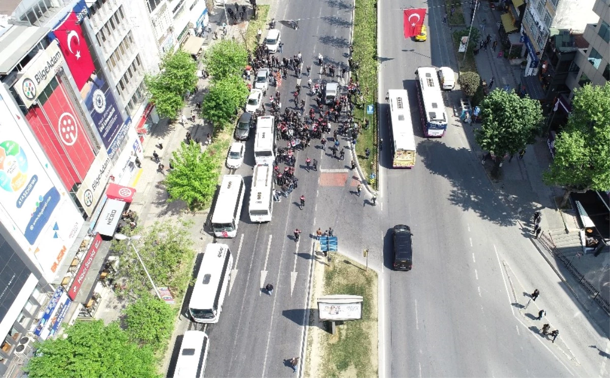 Beşiktaş\'ta Polis Müdahalesi Havadan Görüntülendi