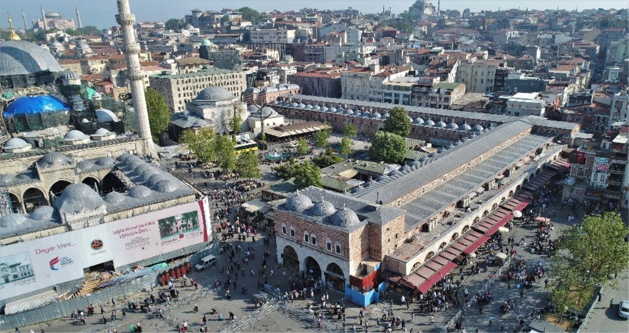 Restorasyonu Tamamlanan Mısır Çarşısı Havadan Görüntülendi