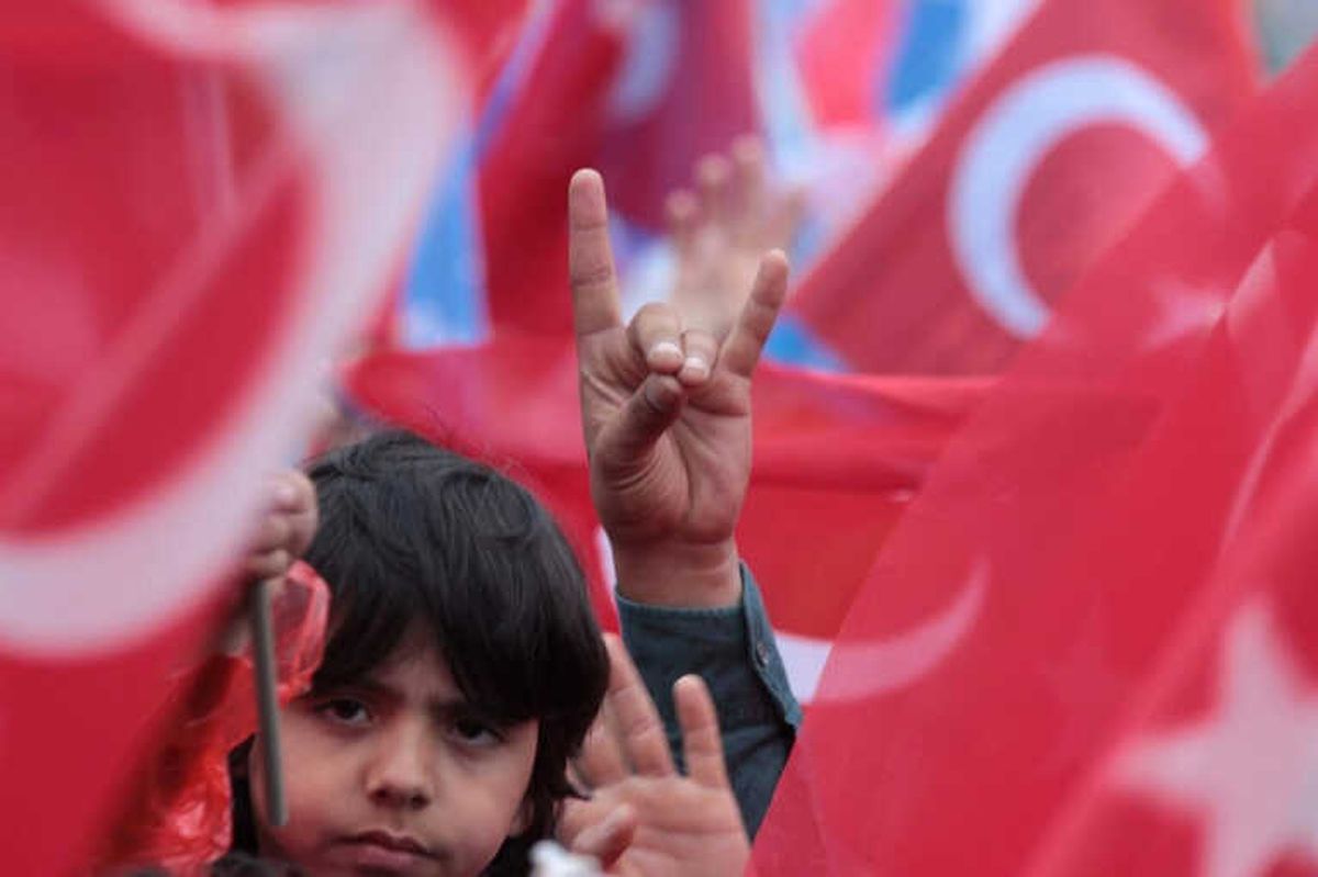 AK Parti Mitinginde 3 Hilalli Bayrak ve \'Bozkurt\' İşareti Dikkat Çekti