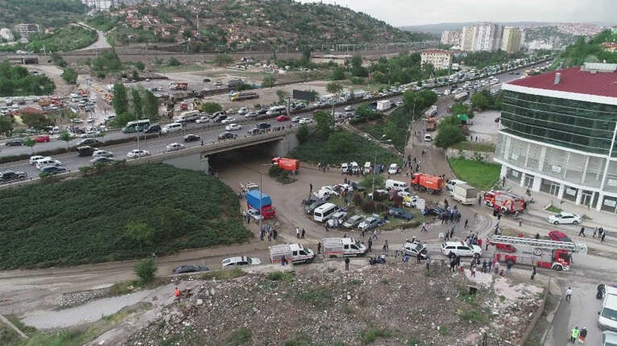 Başkent\'te Sel Bölgesi Drone ile Görüntülendi