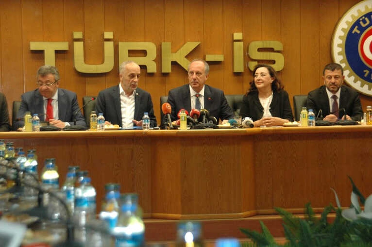 Cumhurbaşkanı Adayı İnce, Türk-İş ve Disk\'i Ziyaret Etti