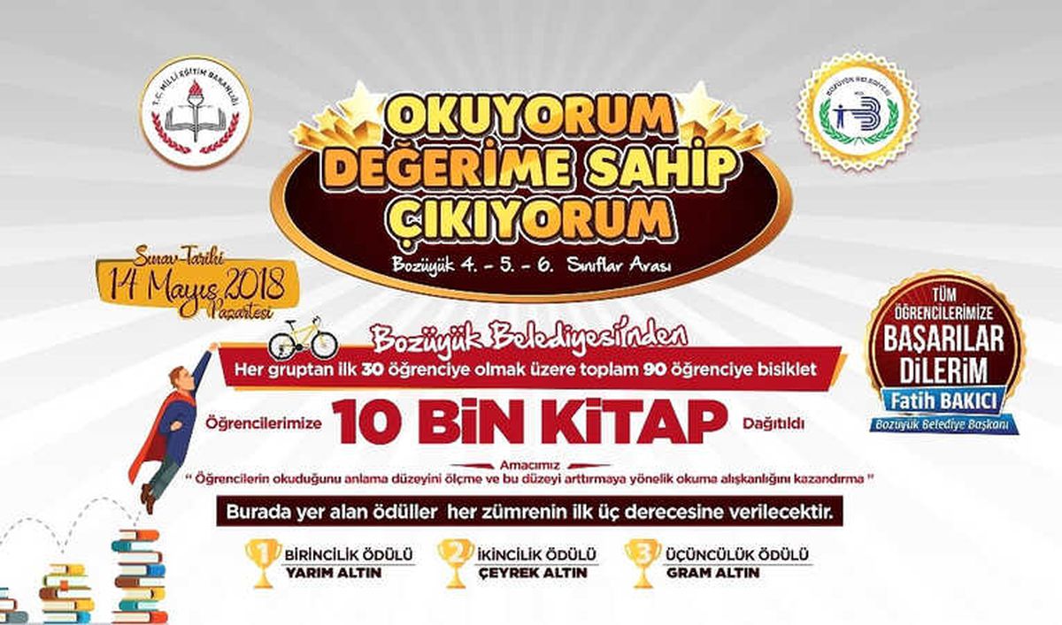 Okuyorum Değerlerime Sahip Çıkıyorum" Kitap Okuma Yarışması