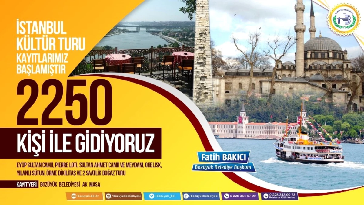 Bozüyük Belediyesi Kültür Turları İstanbul Gezileri İçin Başvurular Başladı
