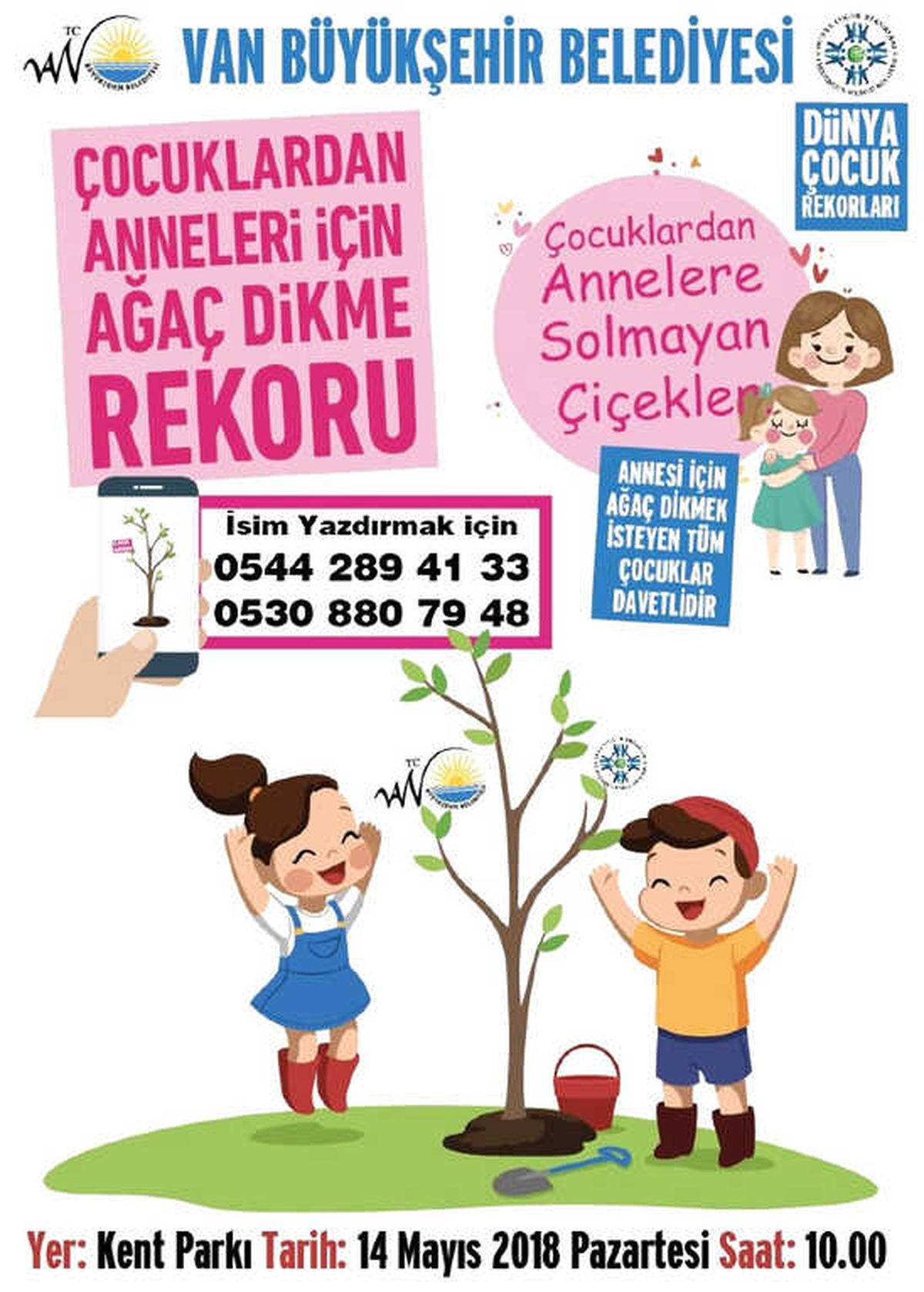Van\'da "En Çok Çocukla Anneler İçin Ağaç Dikme Rekoru"