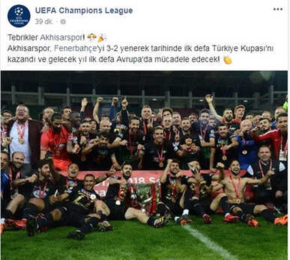 UEFA\'dan Akhisarspor\'a Tebrik