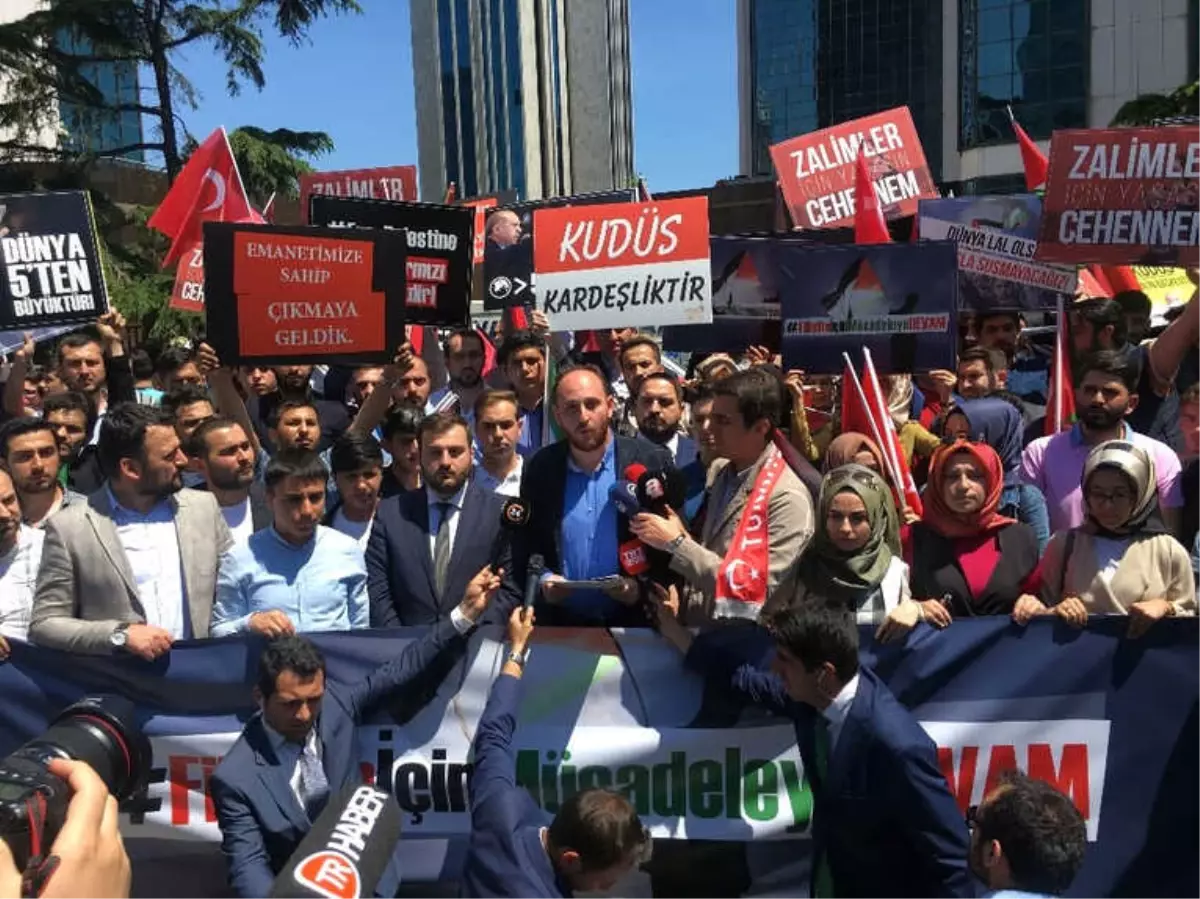 Ak Partili Gençlerden İsrail Konsolosluğu Önünde Protesto