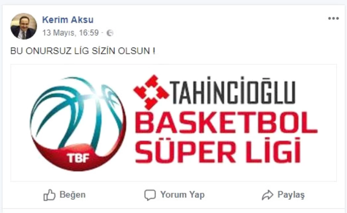 Basketbol Federasyonu Kerim Aksu\'yu Disipline Sevk Etti