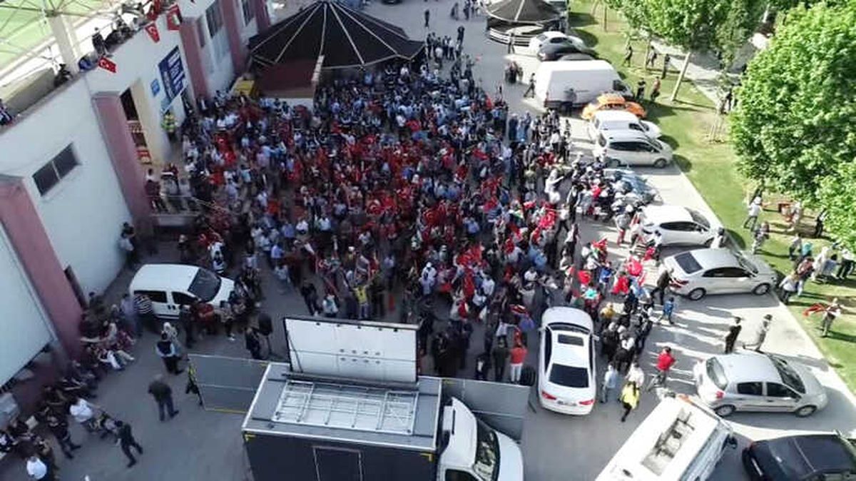 Esenyurt\'ta İsrail Protestosu Havadan Görüntülendi