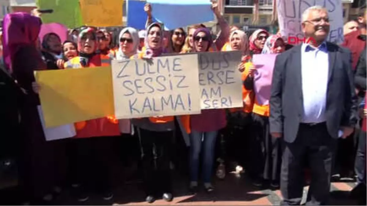 Kilis\'te, Ak Partililer İsrail\'i Protesto Etti