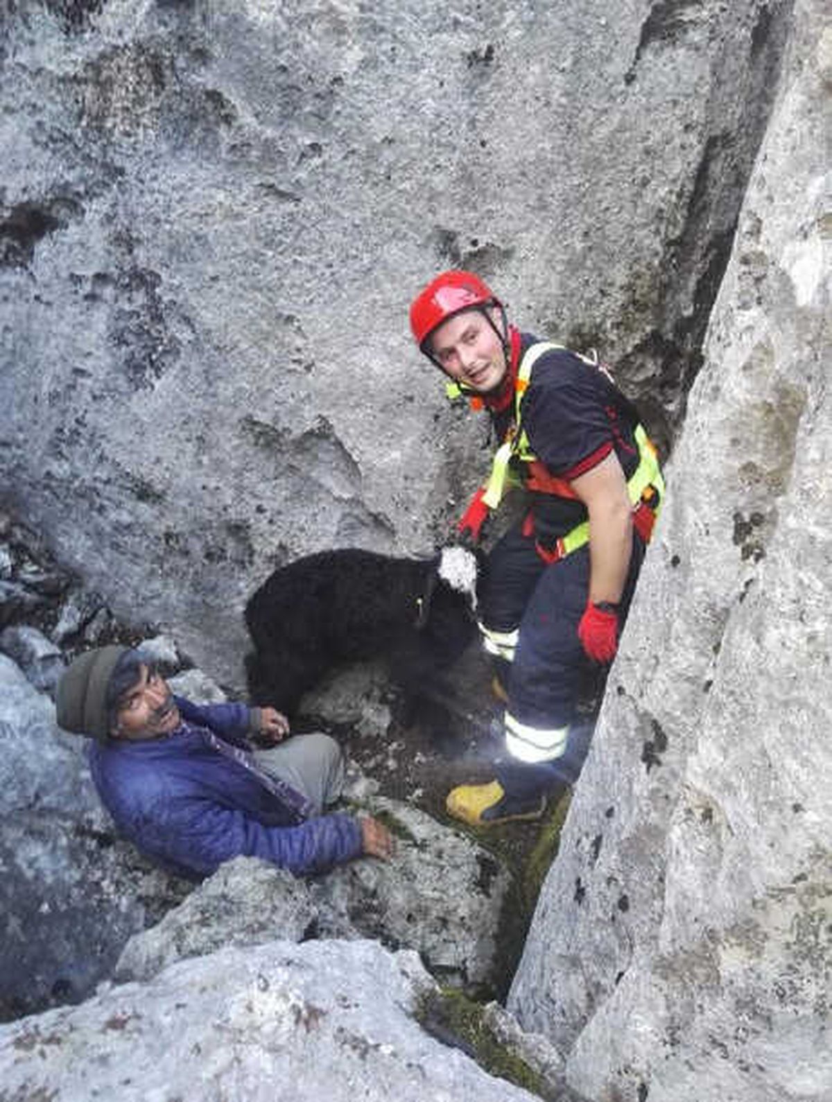 Kayalıkların Arasında Mahsur Kalan Oğlağı İtfaiye Kurtardı