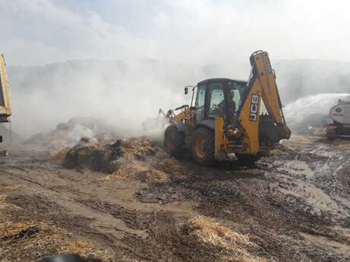 Samanlığı Yıldırım Düştü: 10 Ton Saman Yandı