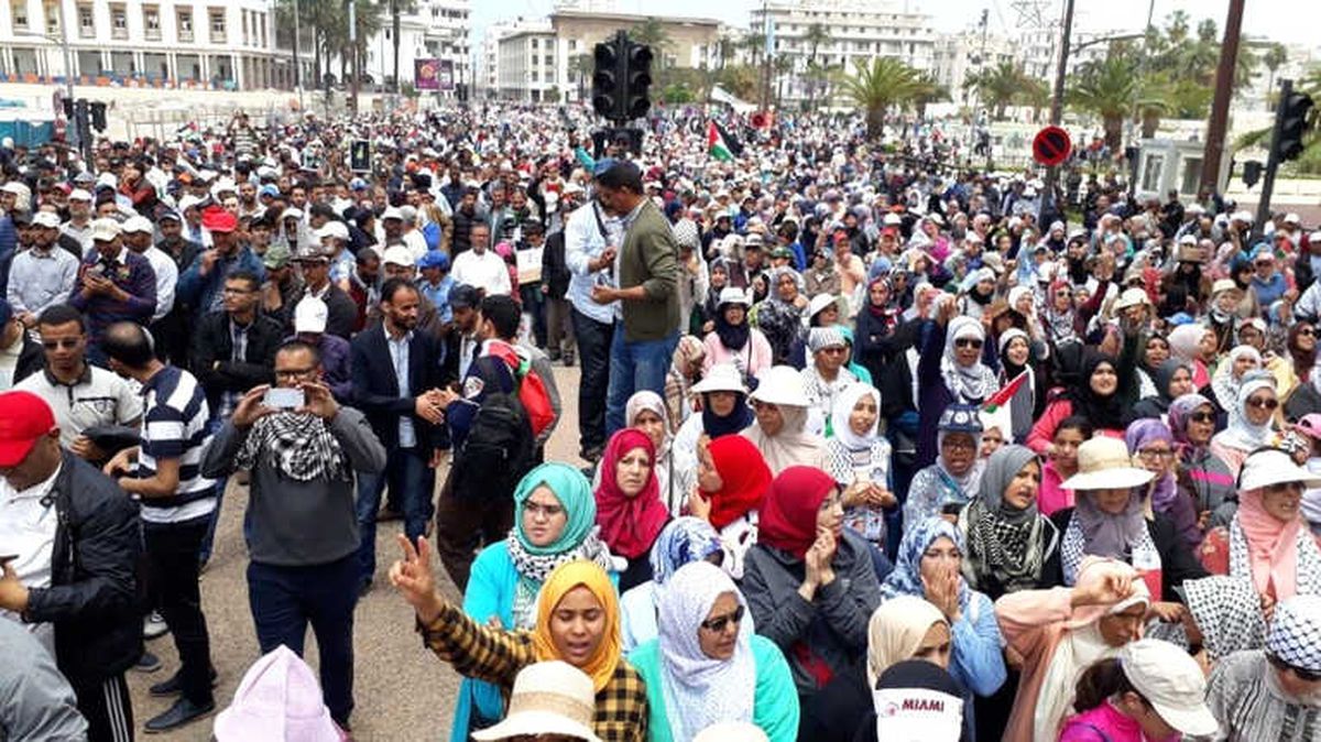 Fas\'tan Filistin\'e Destek Gösterisi