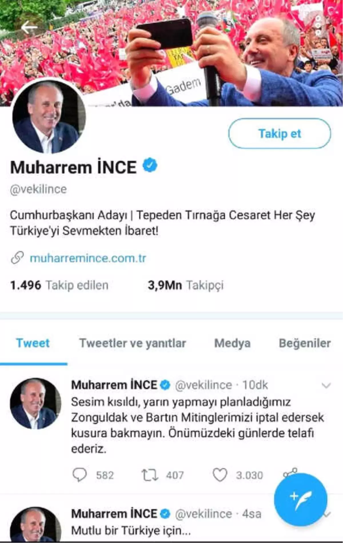 İnce\'den \'Sesim Kısıldı\' Açıklaması