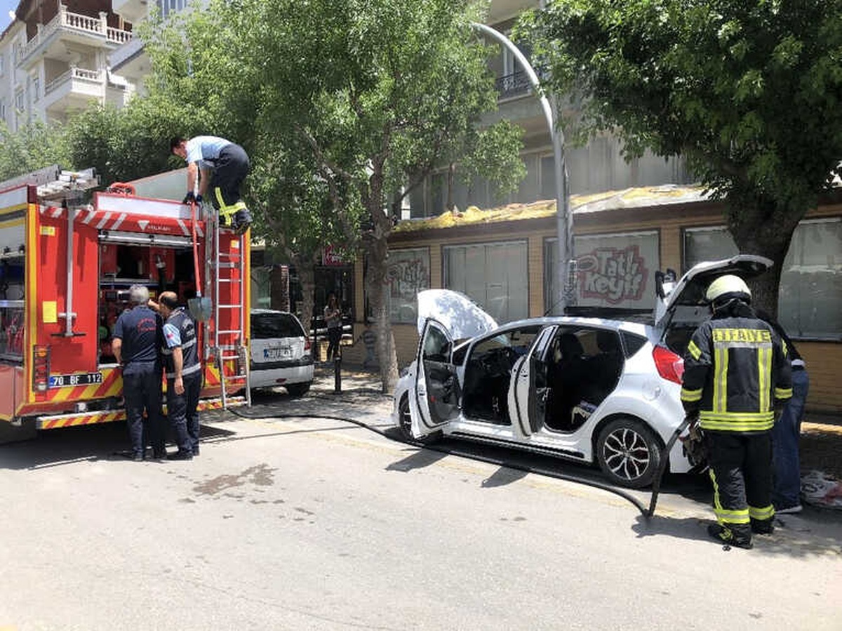 Bagaja Konan Mangal Kömürü Otomobili Yakıyordu