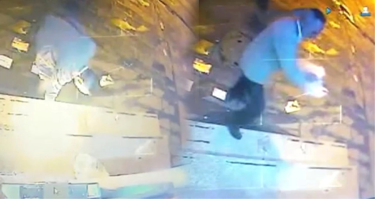 Anbean Kamerada! Ankara\'da Bankaya Kızan Adam, ATM\'ye Benzin Döküp Yaktı