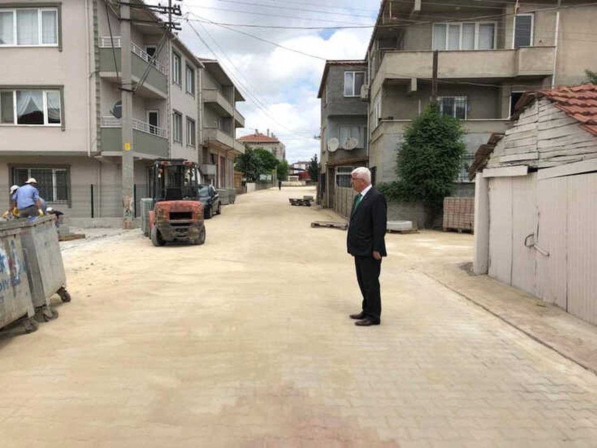 Ergene\'de Parke Taş Yapım İşi Sürüyor
