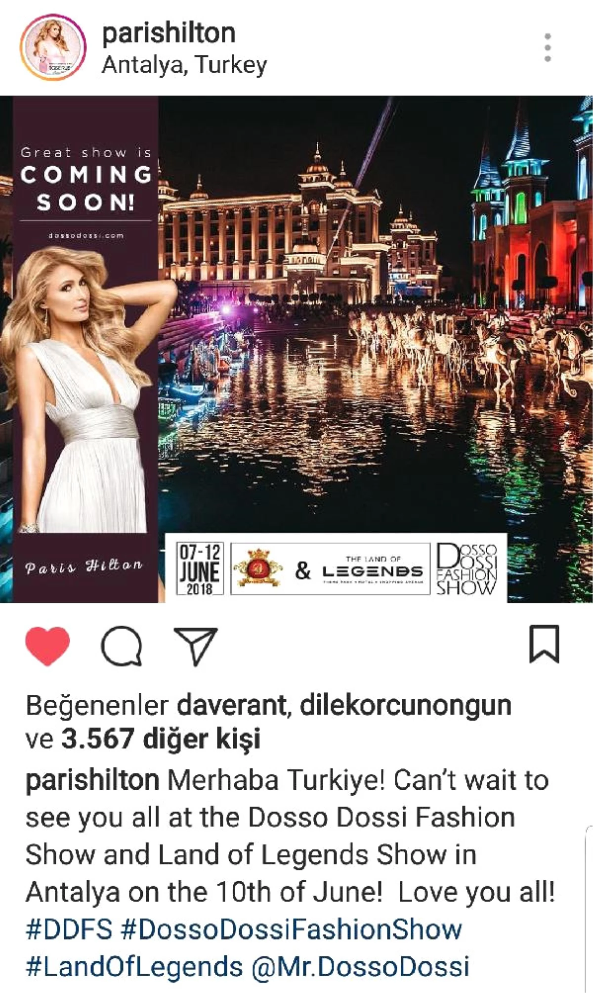 Paris Hilton\'dan \'Merhaba Türkiye\' Mesajı