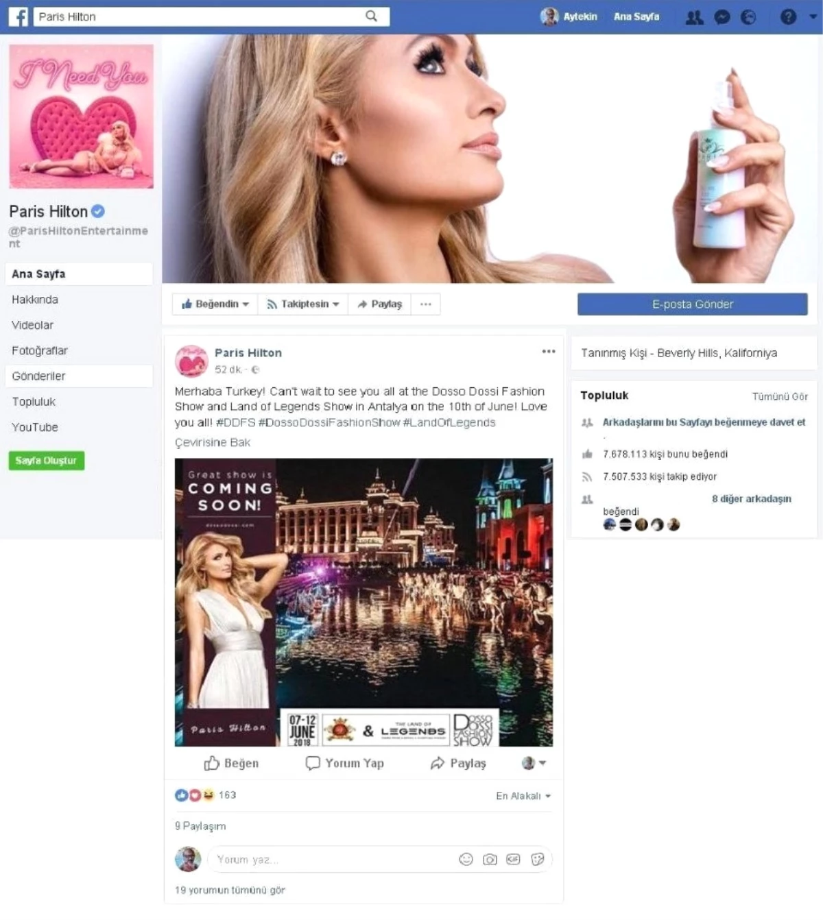 Paris Hilton\'dan Türkiye\'ye Mesaj