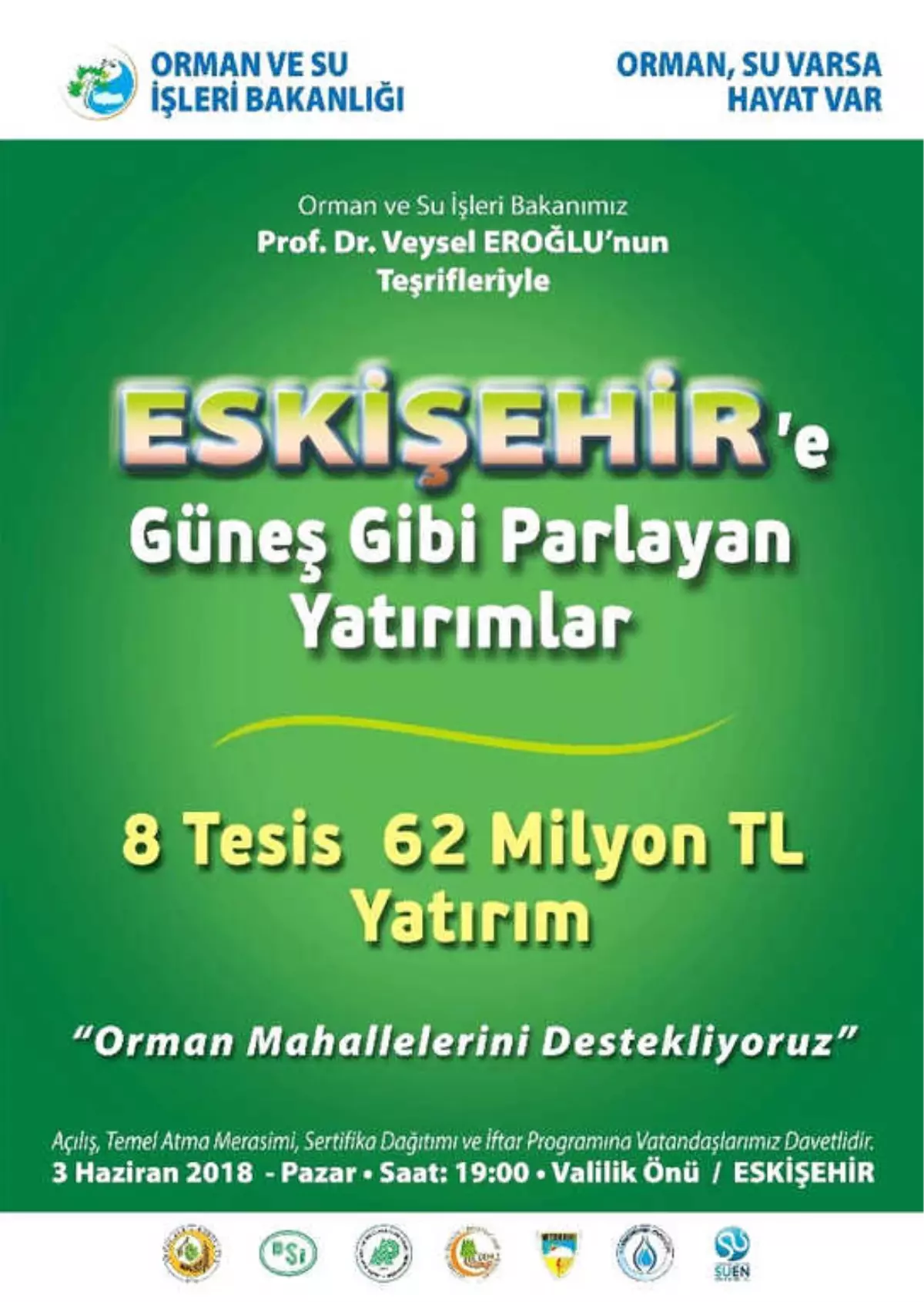 Eskişehir\'e 62 Milyon TL\'lik 8 Tesis