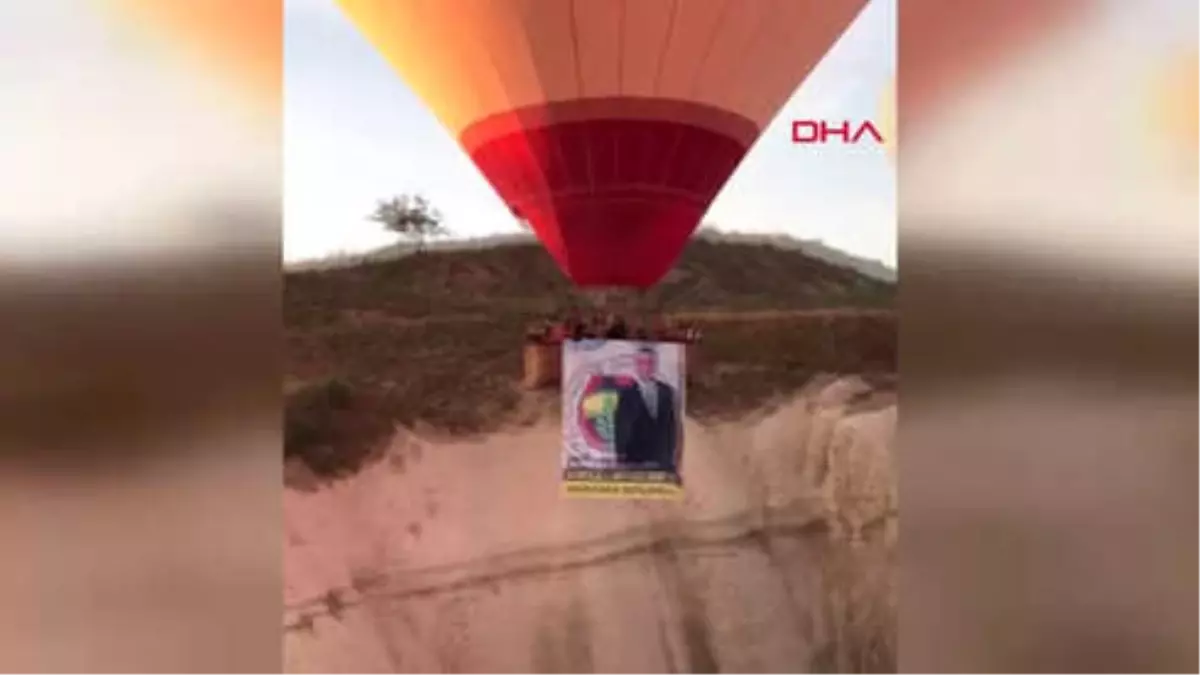 Nevşehir Kapadokya Semalarında Ali Koç Posteri ile Balon Turu