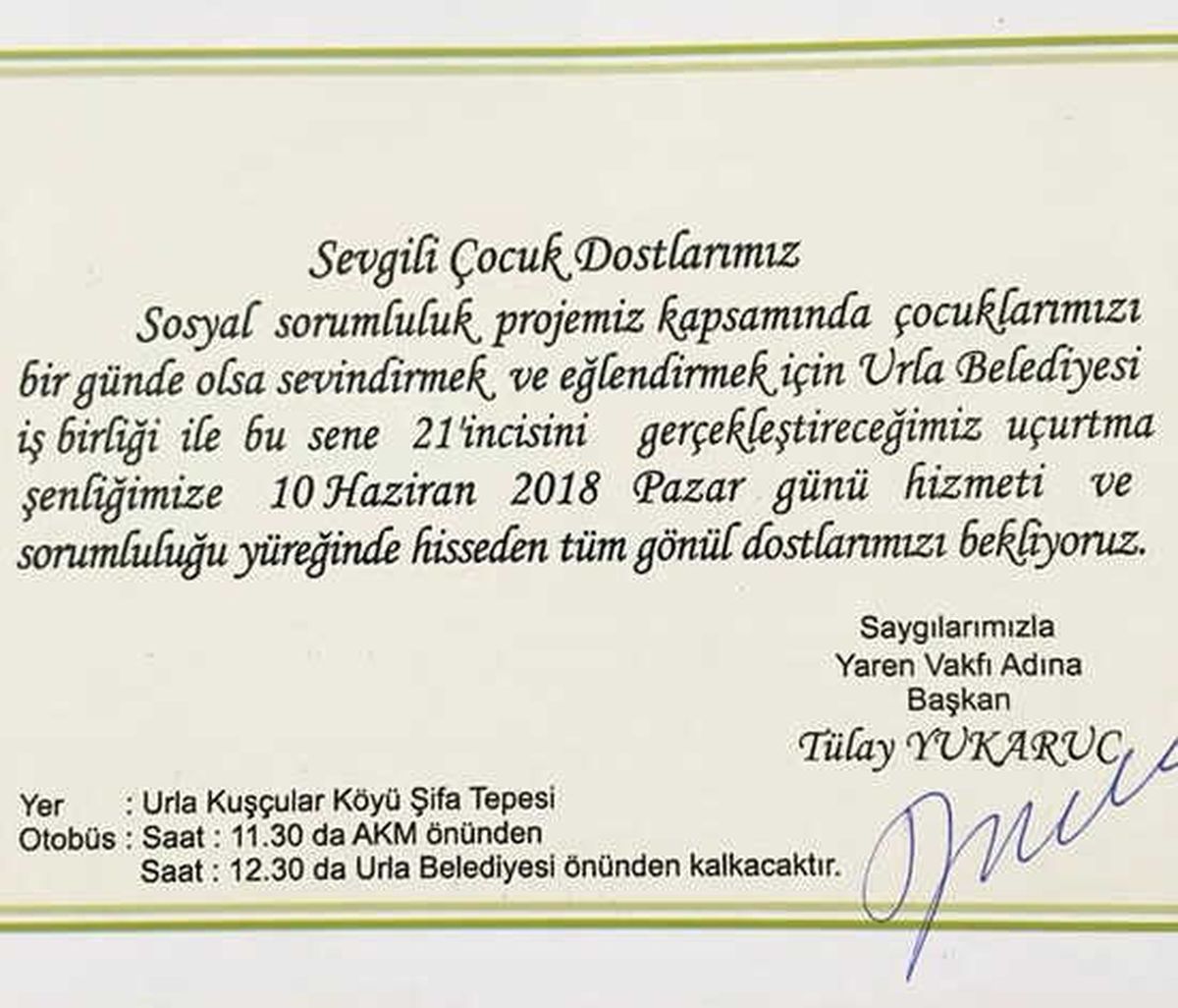 21. Uçurtma Şenliği, 10 Haziran\'da Urla Şifa Tepesi\'nde!
