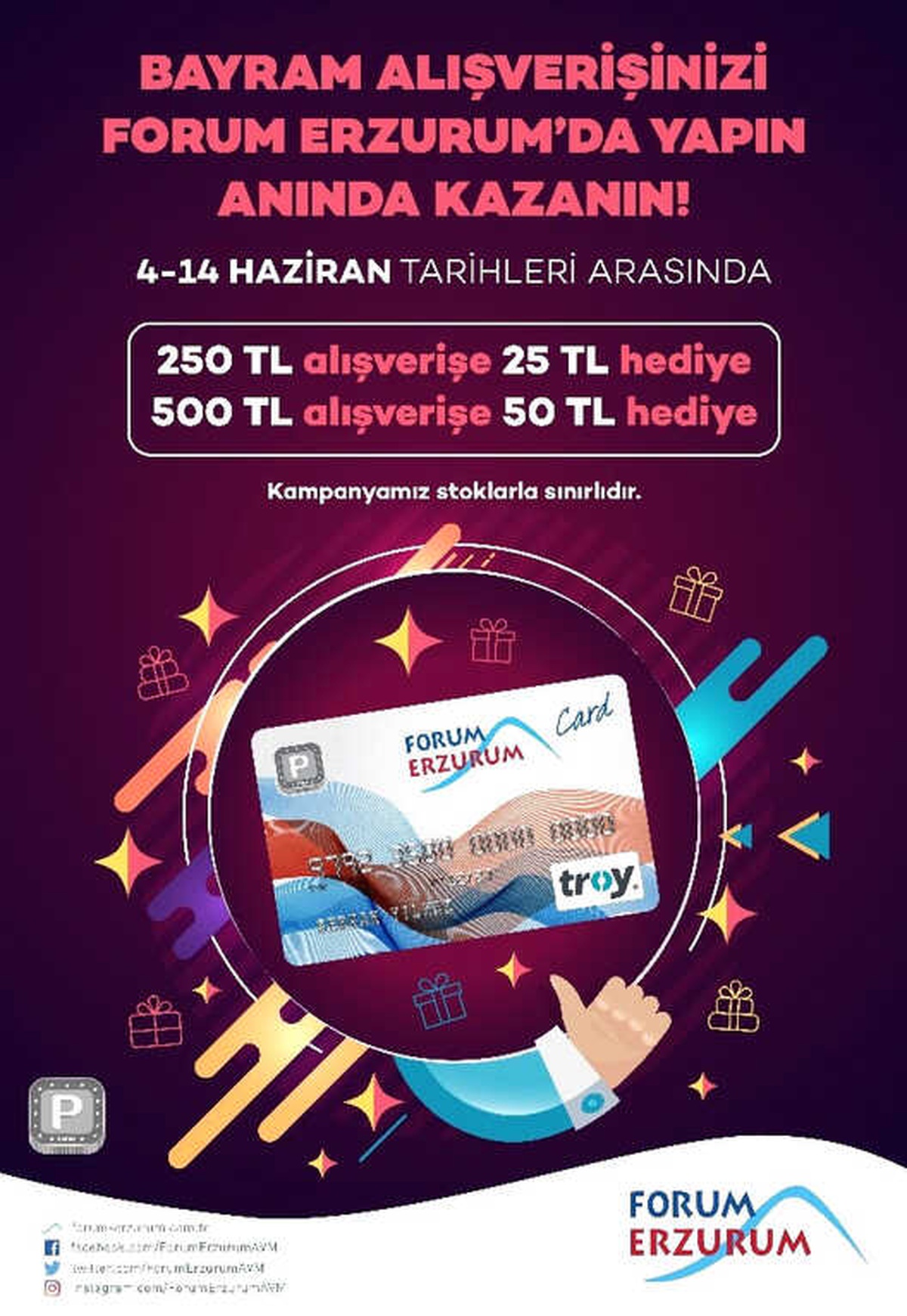 Forum Erzurum\'da Bayram Alışverişleri Anında Kazandırıyor
