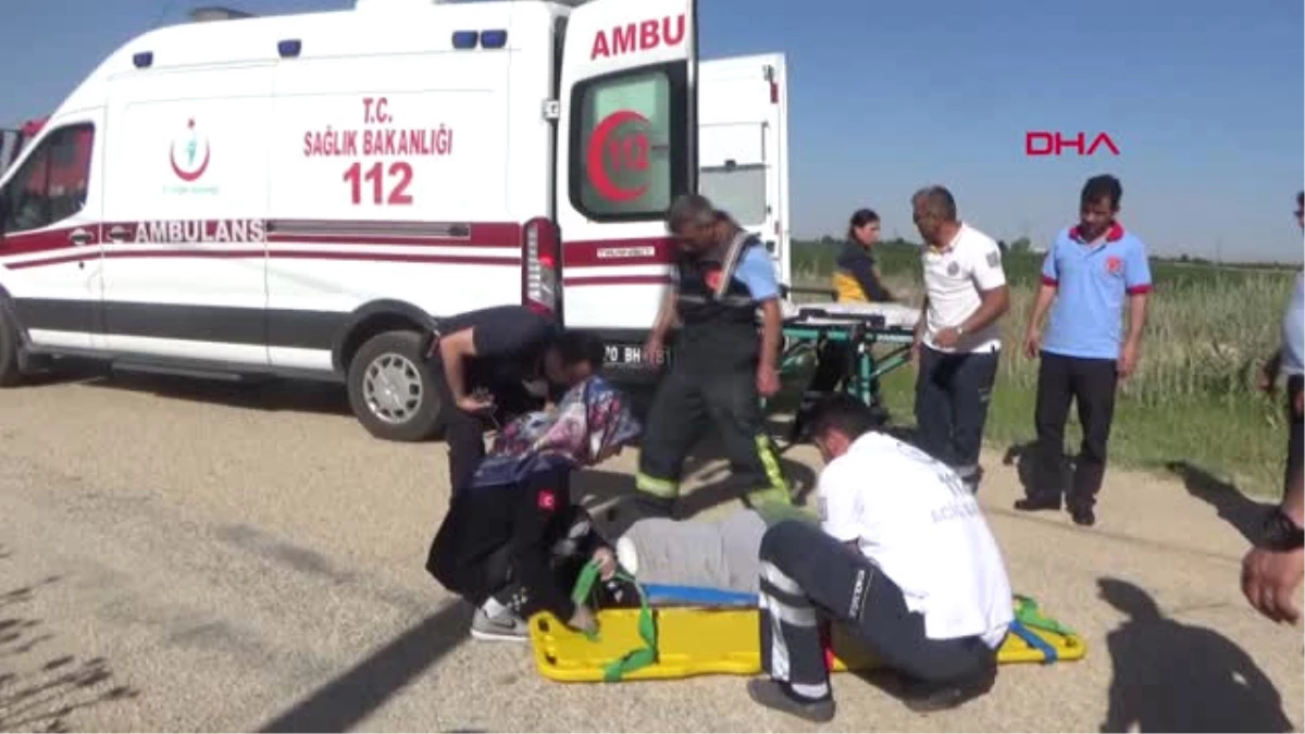 Karaman Traktörün Römorkundan Düşen Anne ve 2 Çocuğu Ağır Yaralandı Hd
