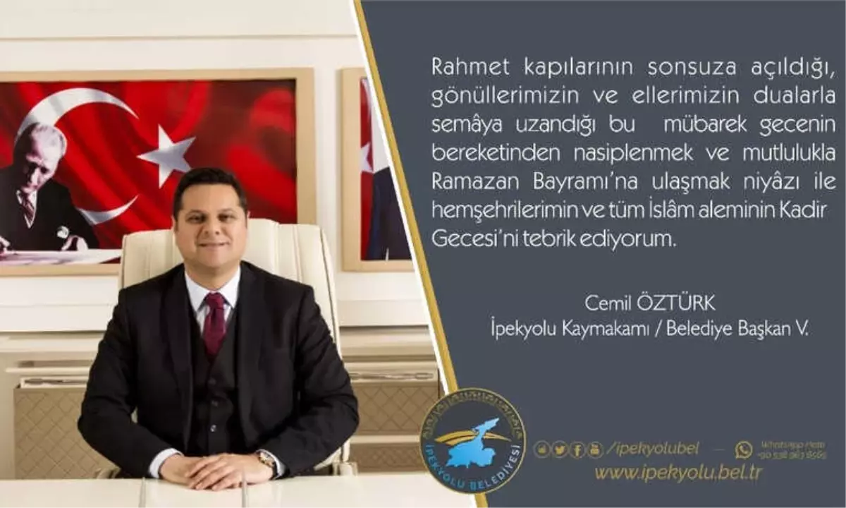 Kaymakam Öztürk\'ten Kadir Gecesi Mesajı