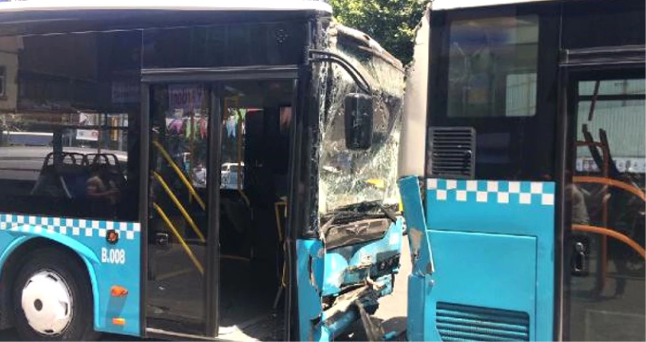 Şişli\'de Yürekleri Ağza Getiren Kaza! Üç Halk Otobüsü Çapıştı